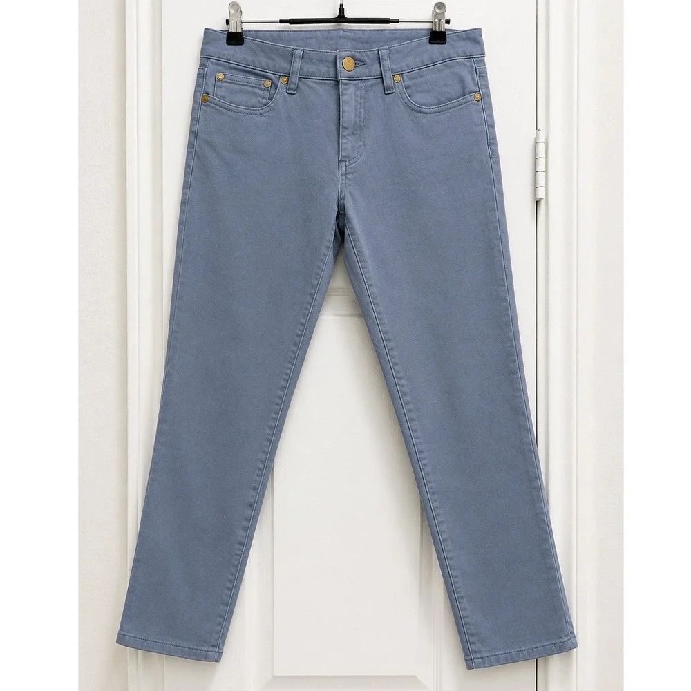 Tory Burch Alexa Cropped Skinny Jeans Size 28 Slate Blue